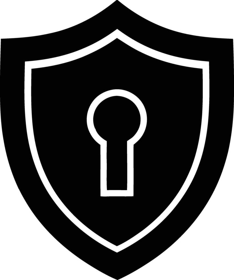 Secure your data with this strong shield icon featuring a keyhole a symbol of digital protection and online safety vector
