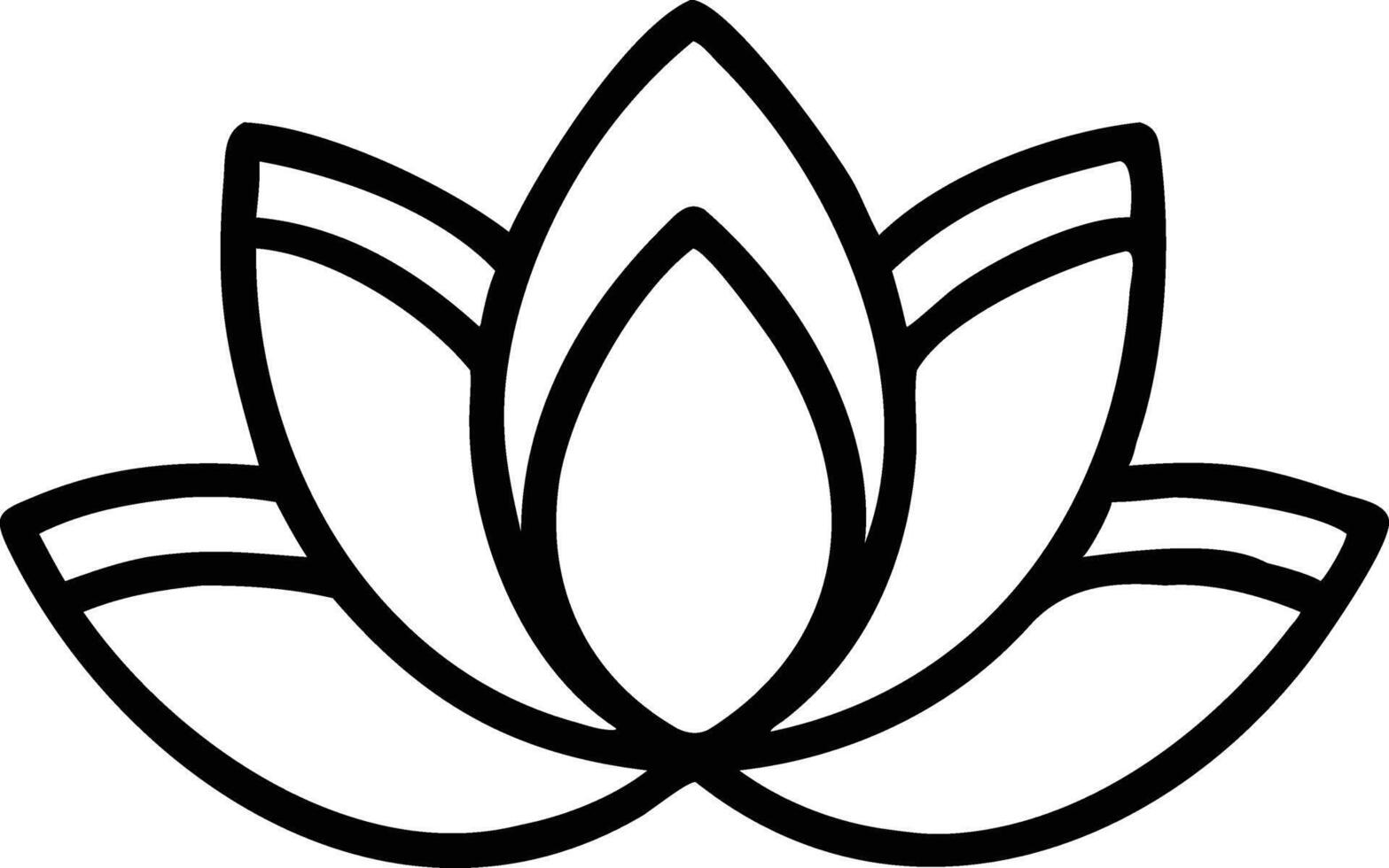 Elegant Lotus Flower Outline Graphic Design Element Perfect for Yoga Meditation Spa Wellness Branding vector