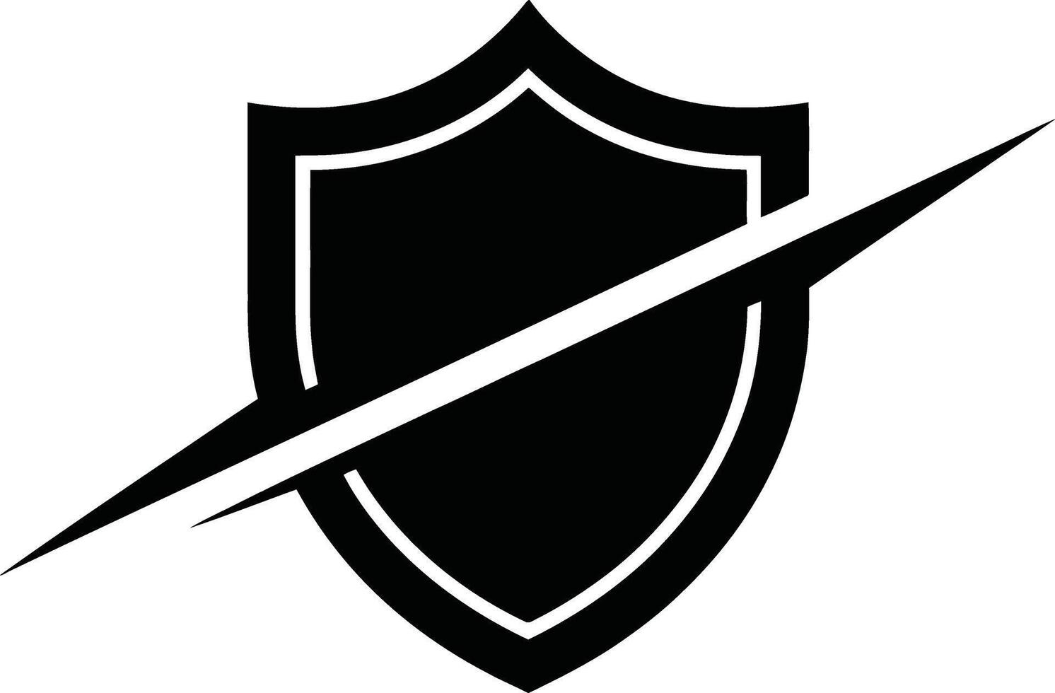Bold Black Shield Icon Graphic Security Protection Symbol Design A strong visual representation of safety and defense vector