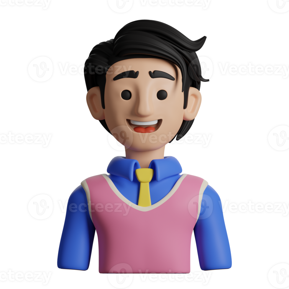 A cartoon character with a pink shirt and tie png