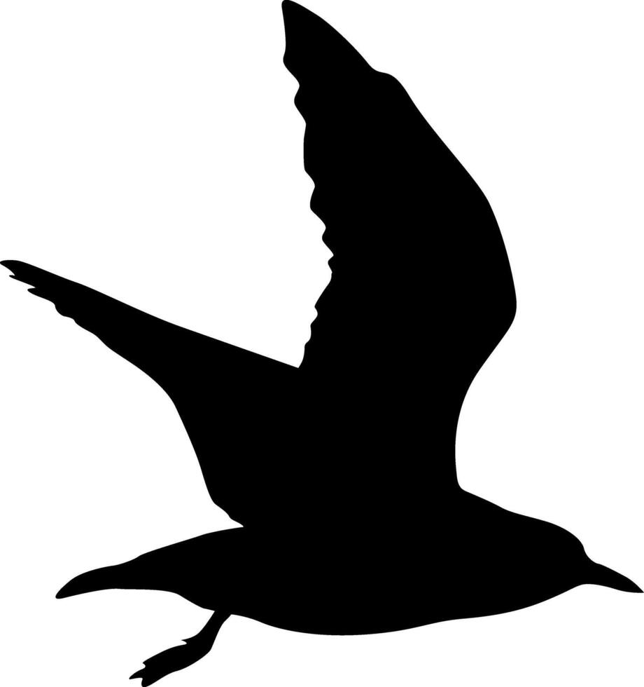 Black Silhouette on a white background of a sea gull vector