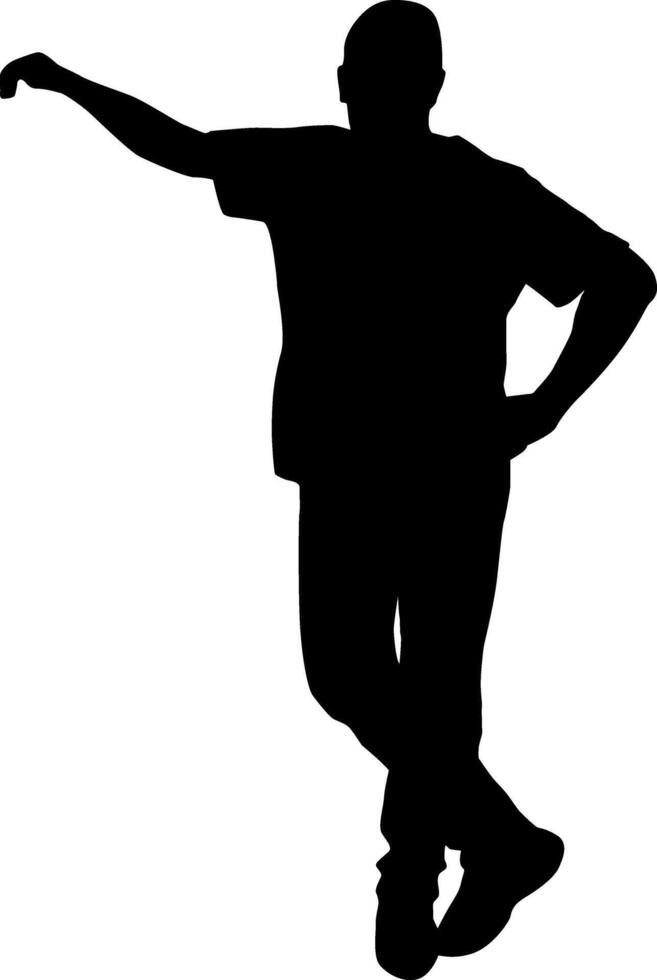 A Silhouette on a white background of a man people on a walk vector