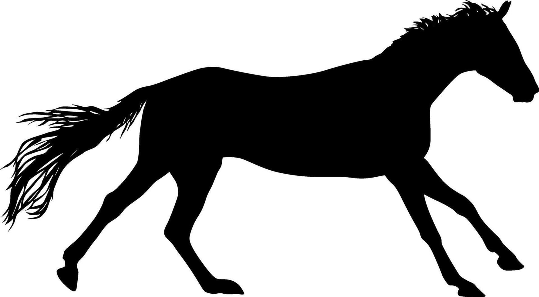 A silhouette of black mustang horse on a white background vector