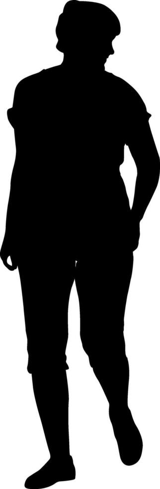 Silhouette of a walking female vector