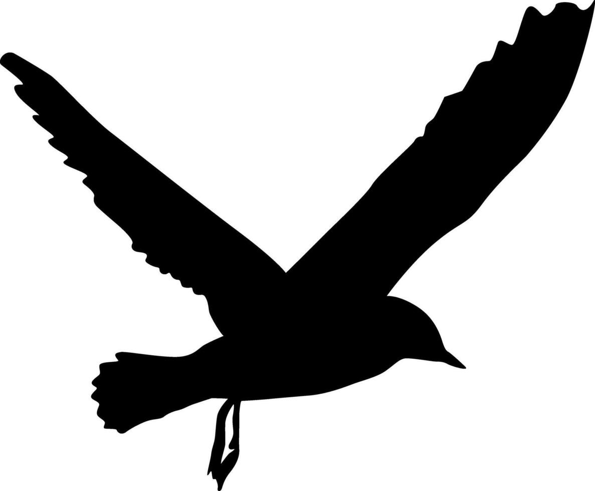 A Silhouette on a white background of a sea gull vector