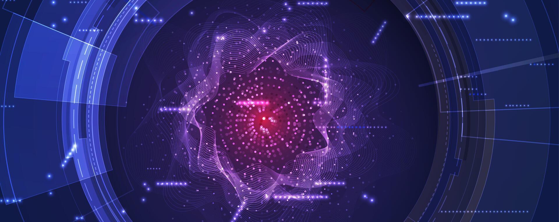 a futuristic screen with a red dot in the center vector