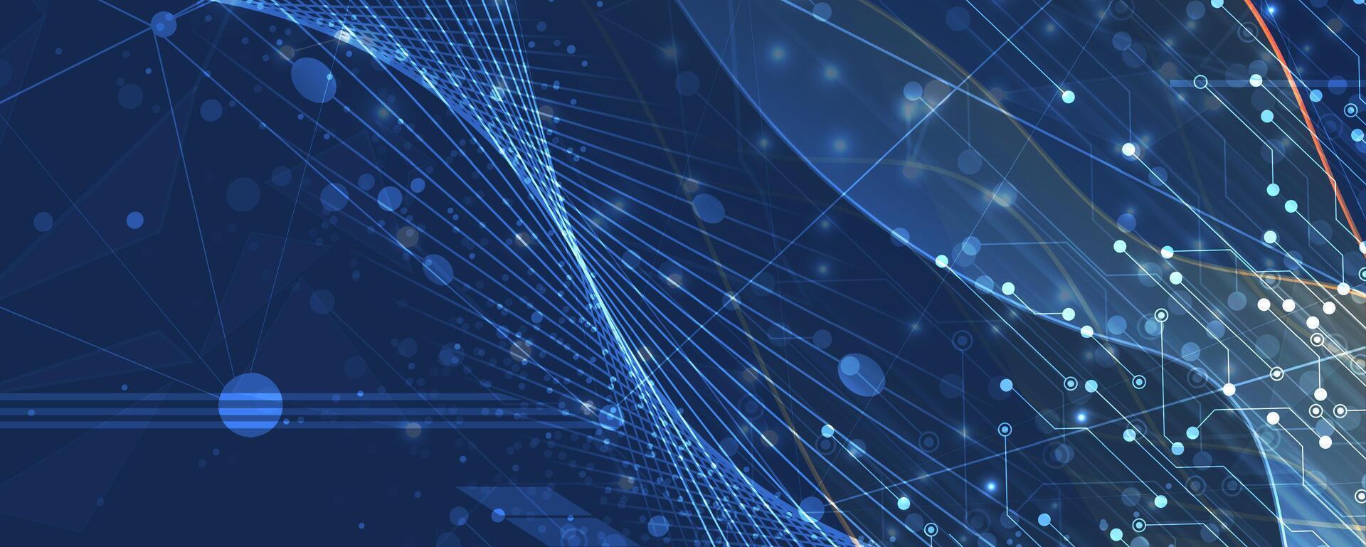 a blue background with a lot of dots and lines vector