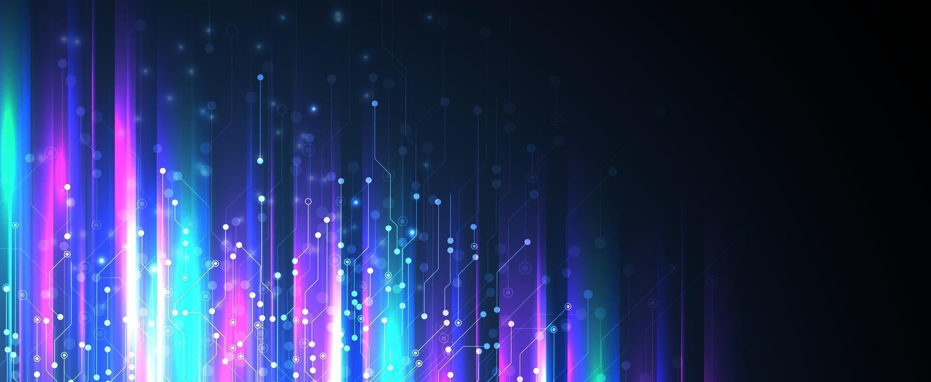 abstract cascade background with glowing lines and lights vector