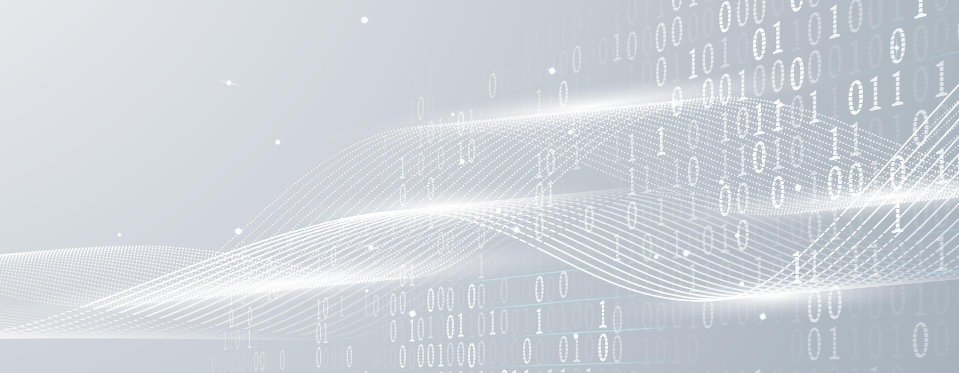 a white background with binary code vector