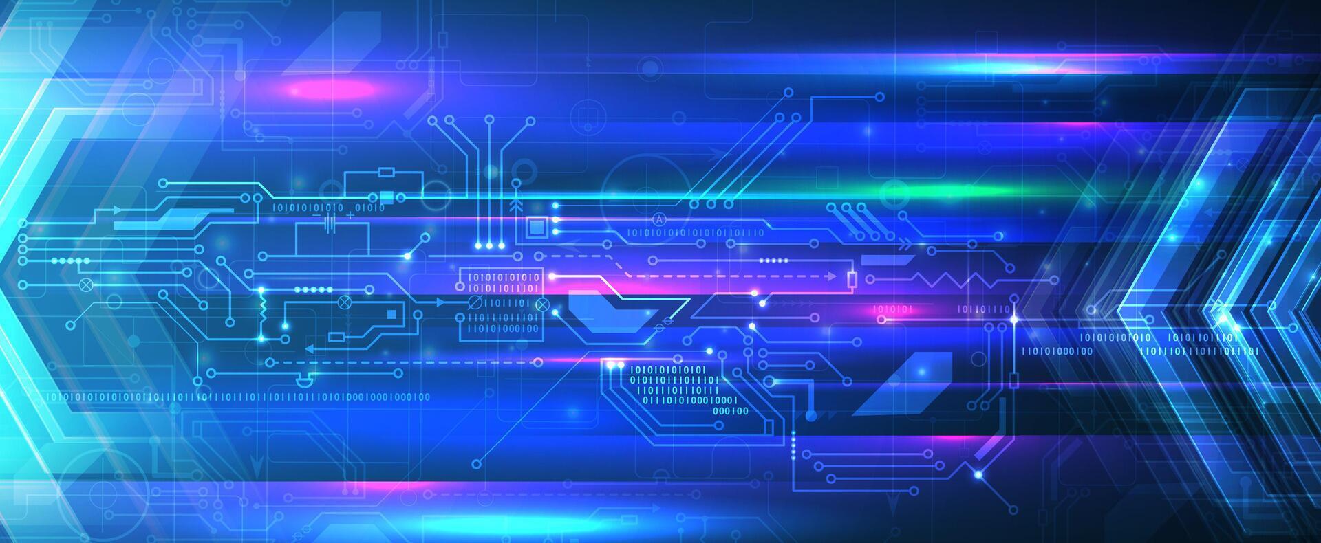 abstract futuristic technology background with glowing lines vector