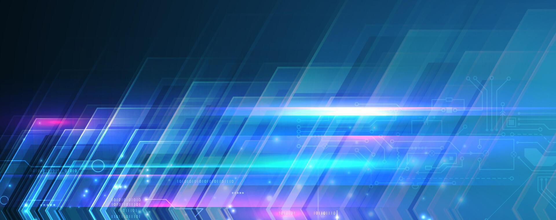abstract dark blue technology background with glowing lines vector
