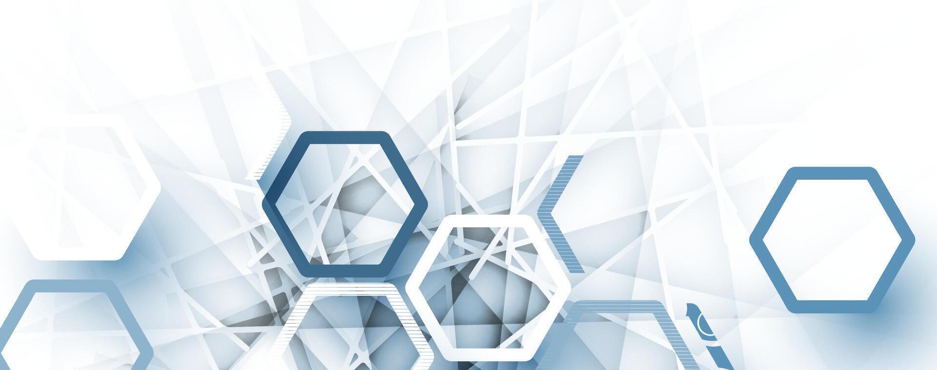 abstract hexagon background with blue hexagons vector