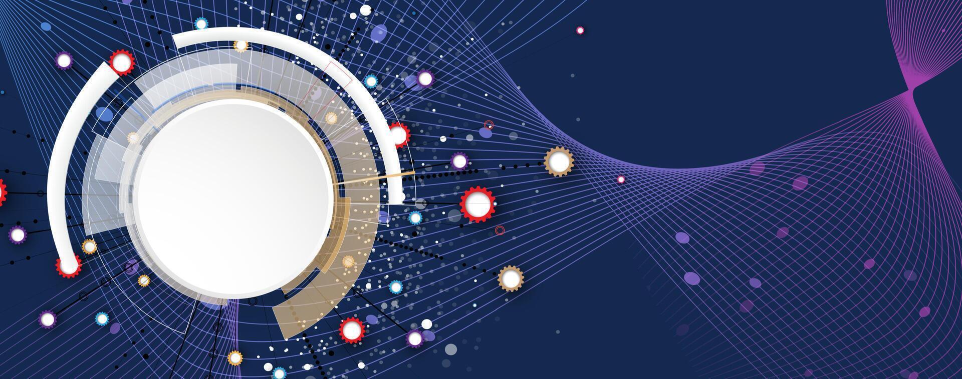 a circular design with many dots and circles vector