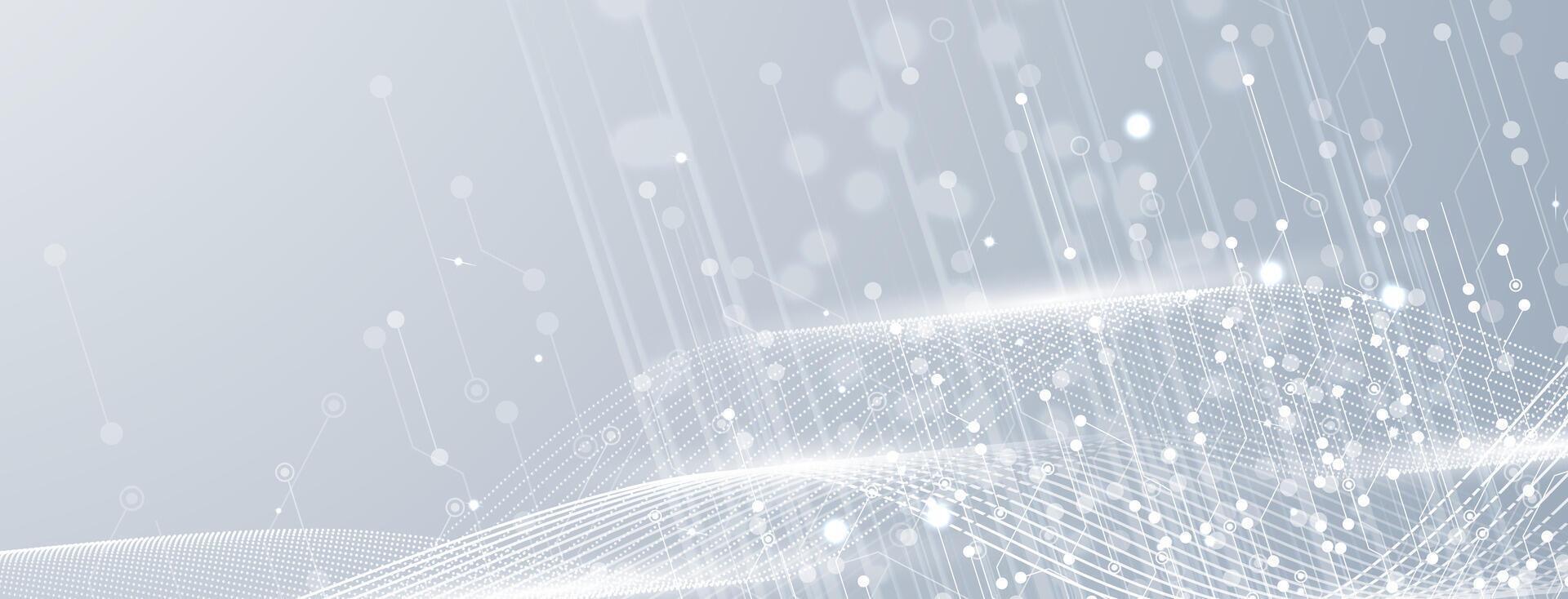 abstract background with white wave lines and dots vector