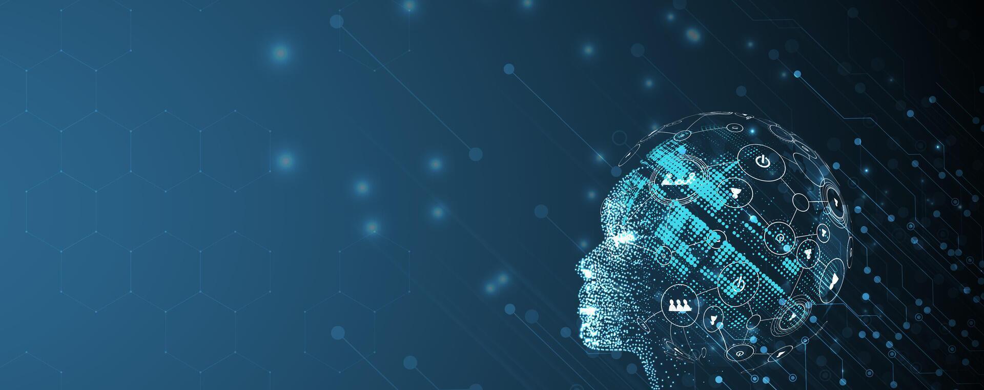 the head future of artificial intelligence vector