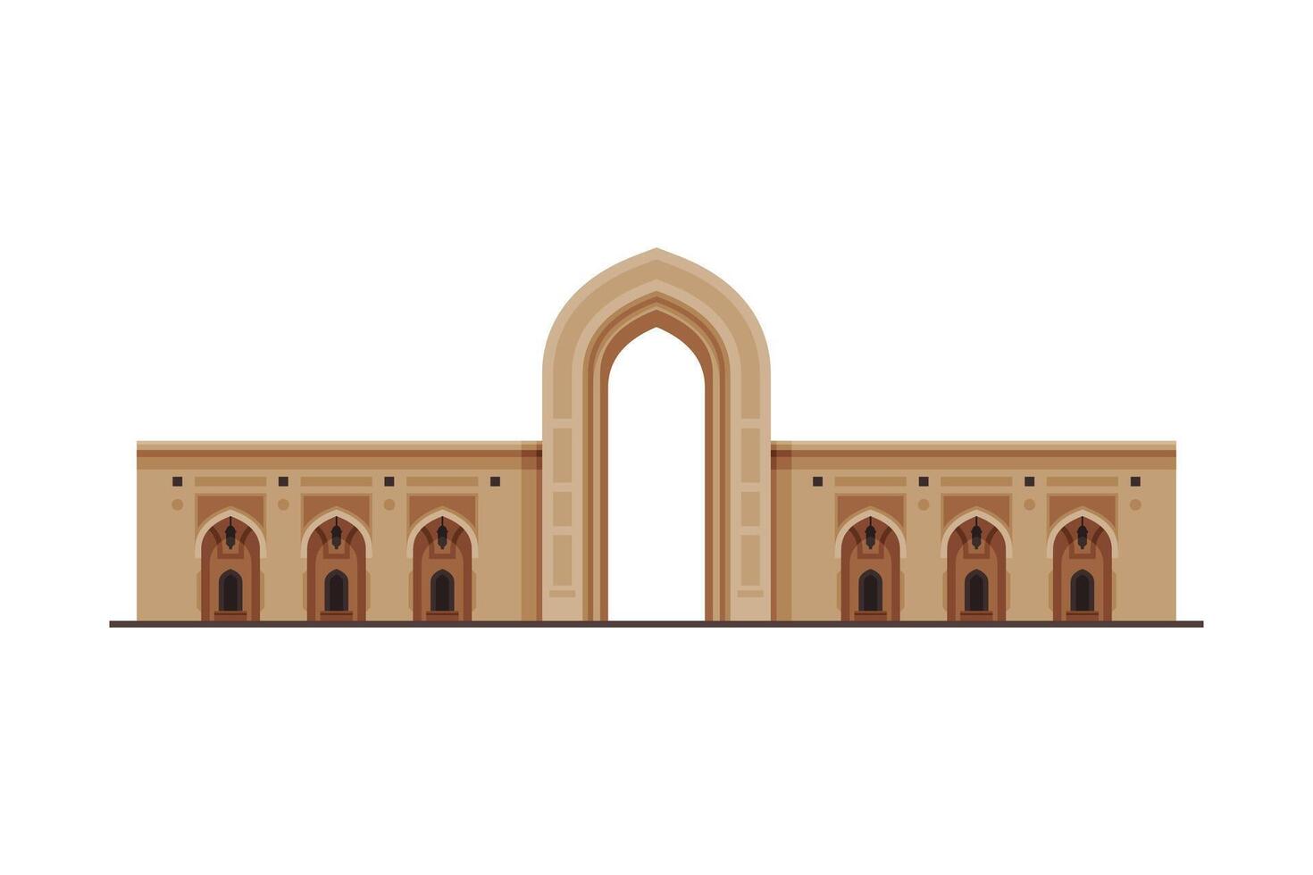 Royal Opera House, Muscat City Architecture, Travel to Oman Famous Landmark, Historical Building Flat Illustration vector