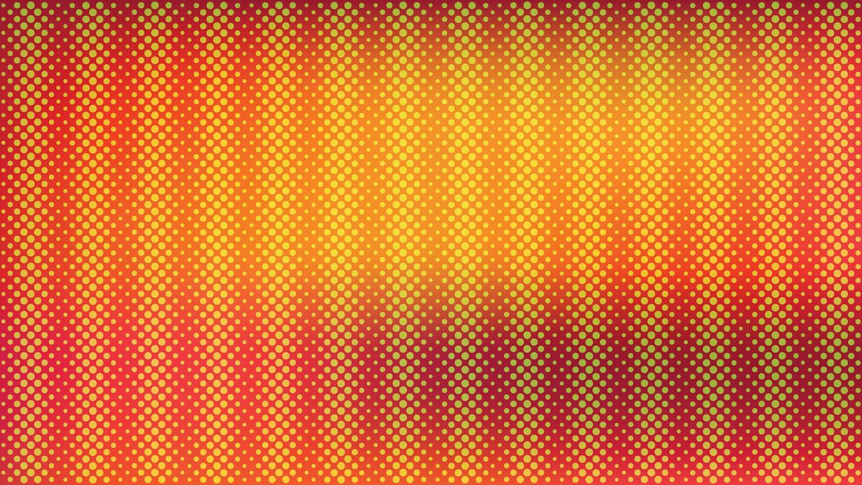 Halftone gradient dots abstract background vibrant red golden yellow backdrop vector