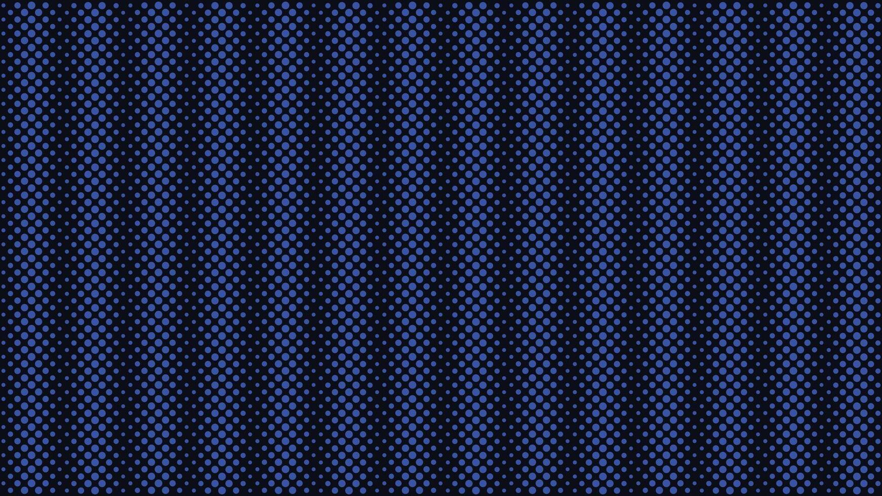 Halftone gradient dots abstract background with vibrant blue black glow backdrop vector