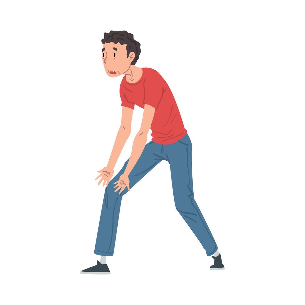 Stressed Nervous Young Man, Shocked, Scared, Terrified or Depressed Person Illustration vector
