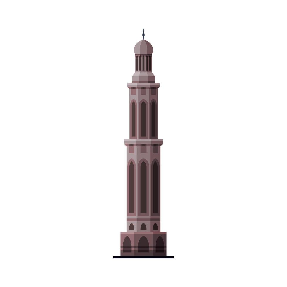 Muscat City Architecture, Oman Country Famous Landmark, Sultan Qaboos Grand Mosque Historical Building Flat Illustration vector