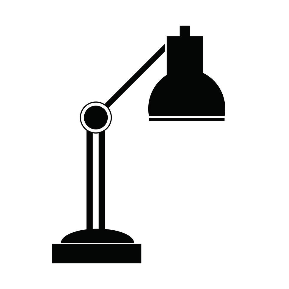 Silhouette of modern adjustable desk lamp isolated on white background vector