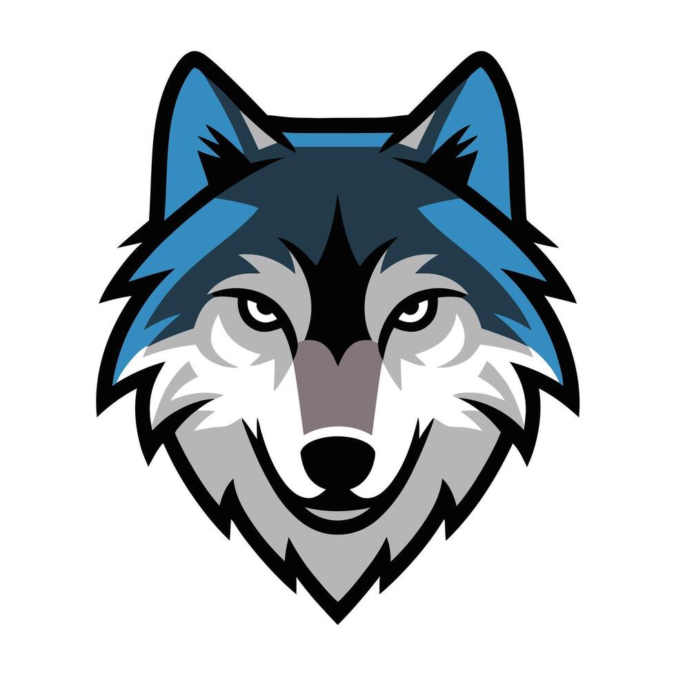 Modern Abstract Wolf Head Logo Design vector
