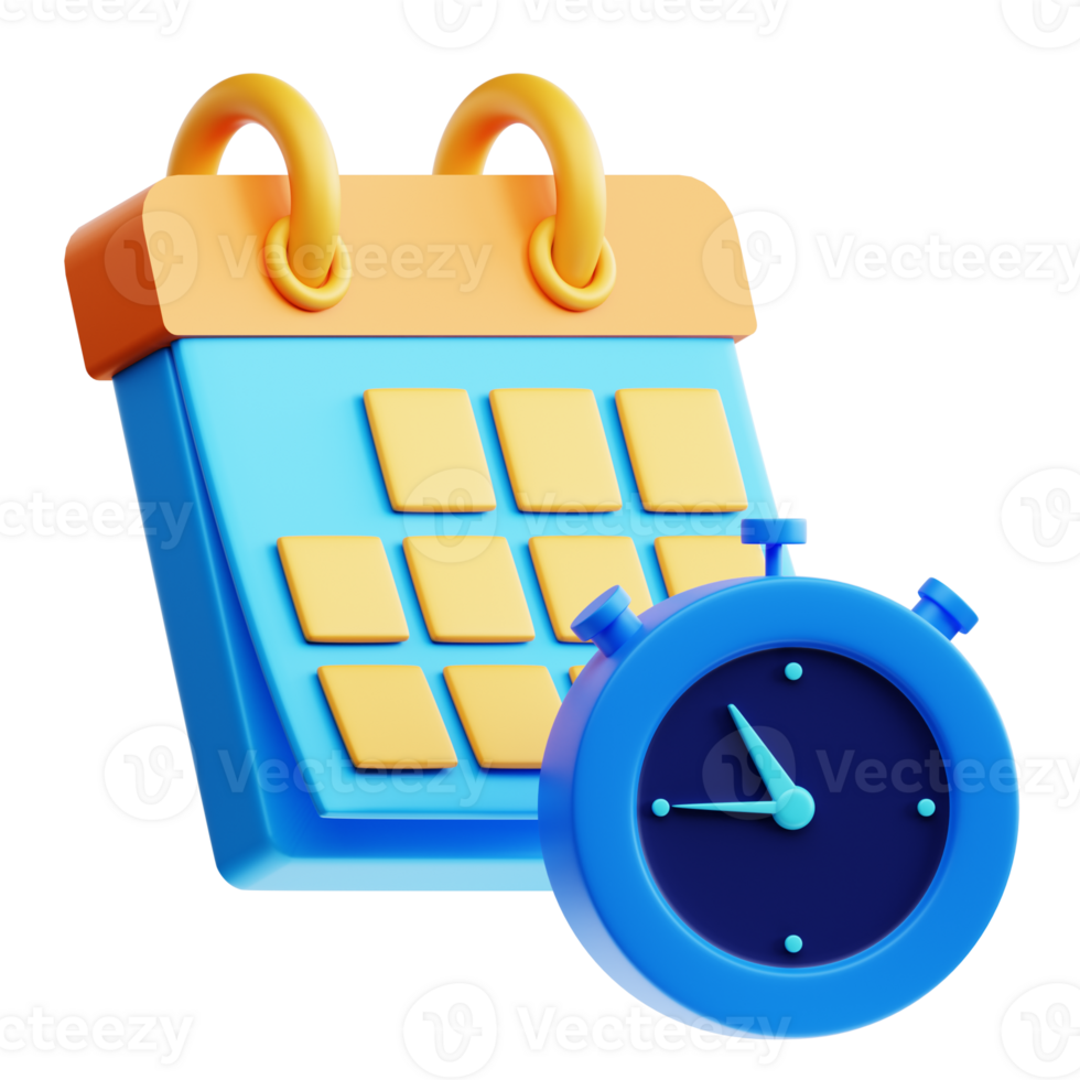 A calendar and clock icon on a black background png