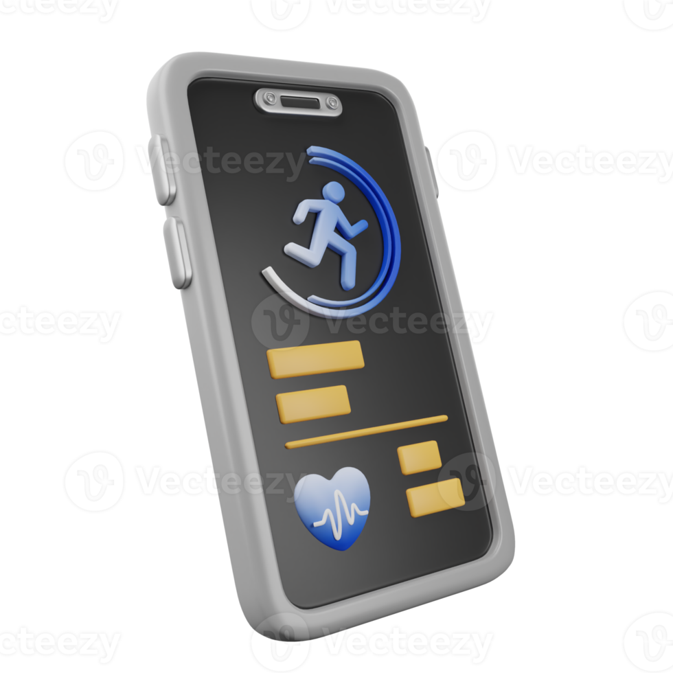 A cell phone with a running icon on it png