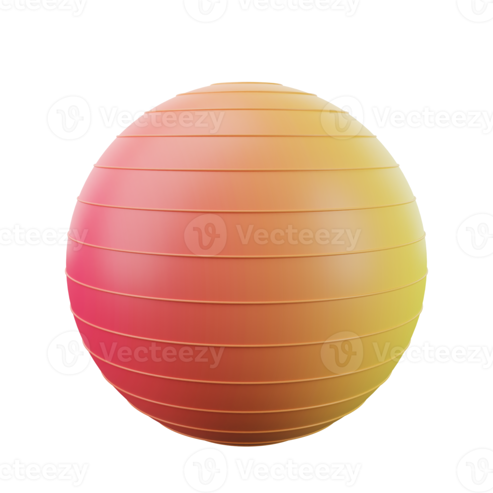 A colorful ball with a yellow and red stripe png