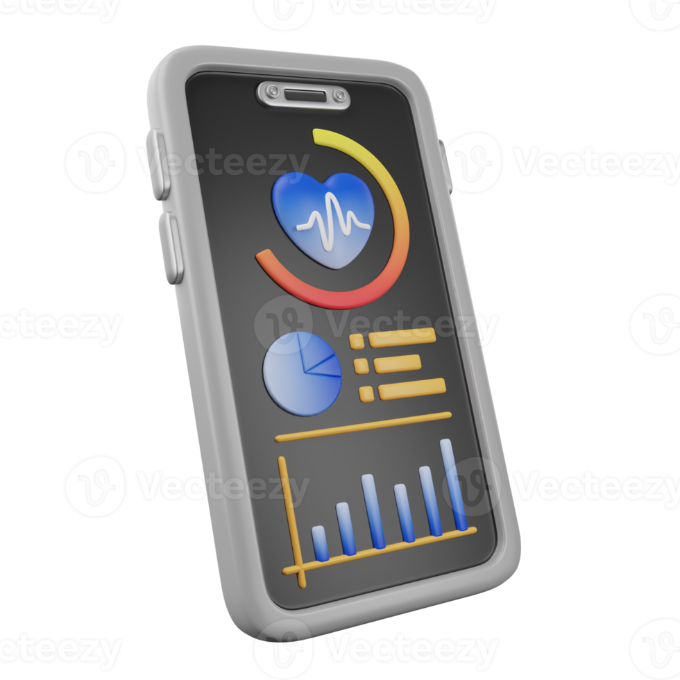 A cell phone with a heart rate monitor on it png