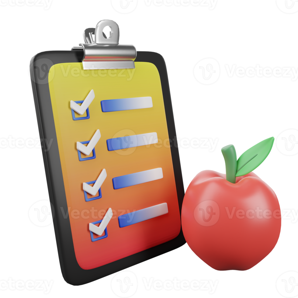 Apple and checklist icon png