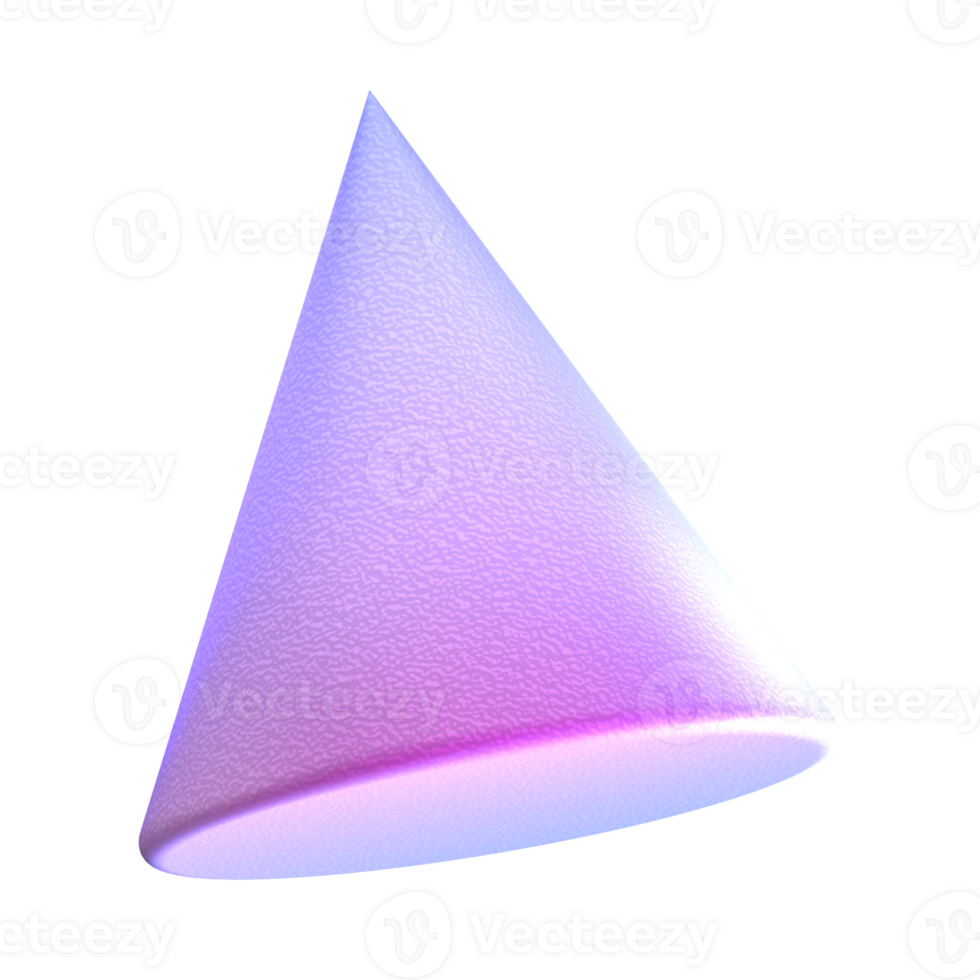A 3d model of a pink and purple cone png