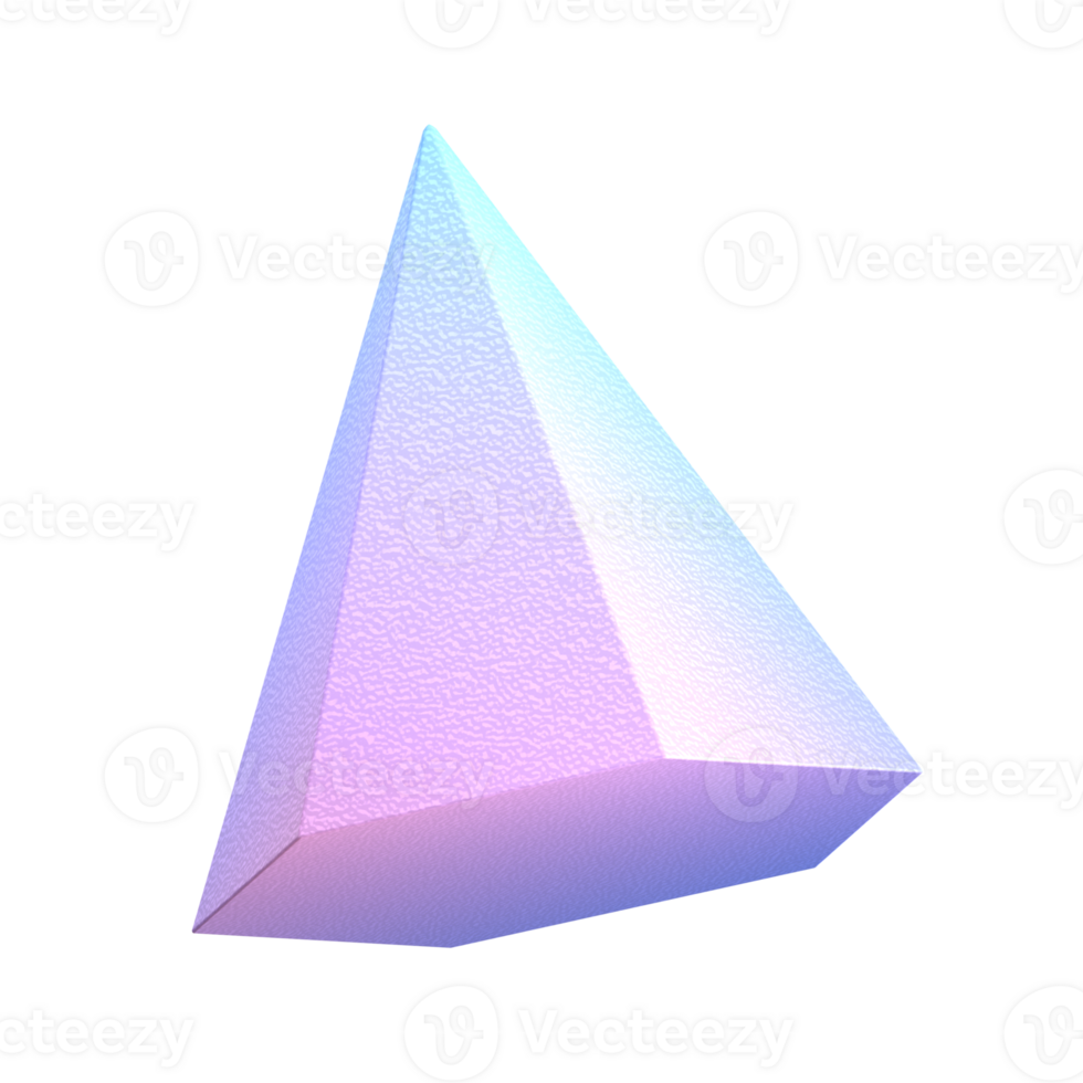 A 3d model of a triangular object with a purple and blue color png
