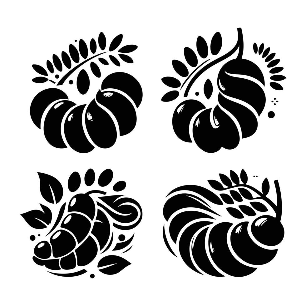Stylized Tamarind Pod Art vector