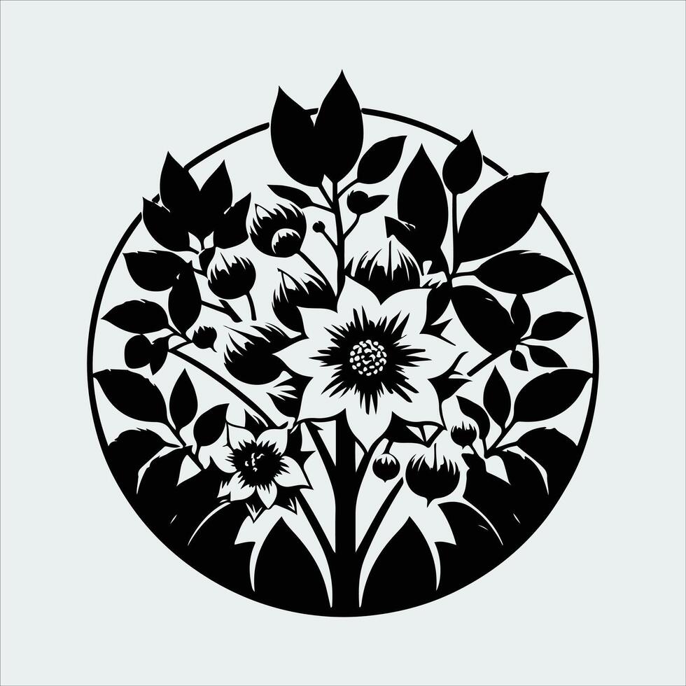 Sugar Apple Silhouette Collection with Herbal Fruit Elements and Tropical Leaves for Wellness vector