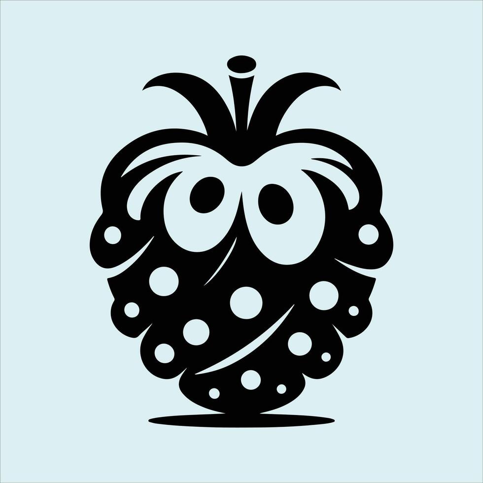 Detailed Noni Fruit Set in Silhouette Form for Alternative Medicine and Nature Themes vector