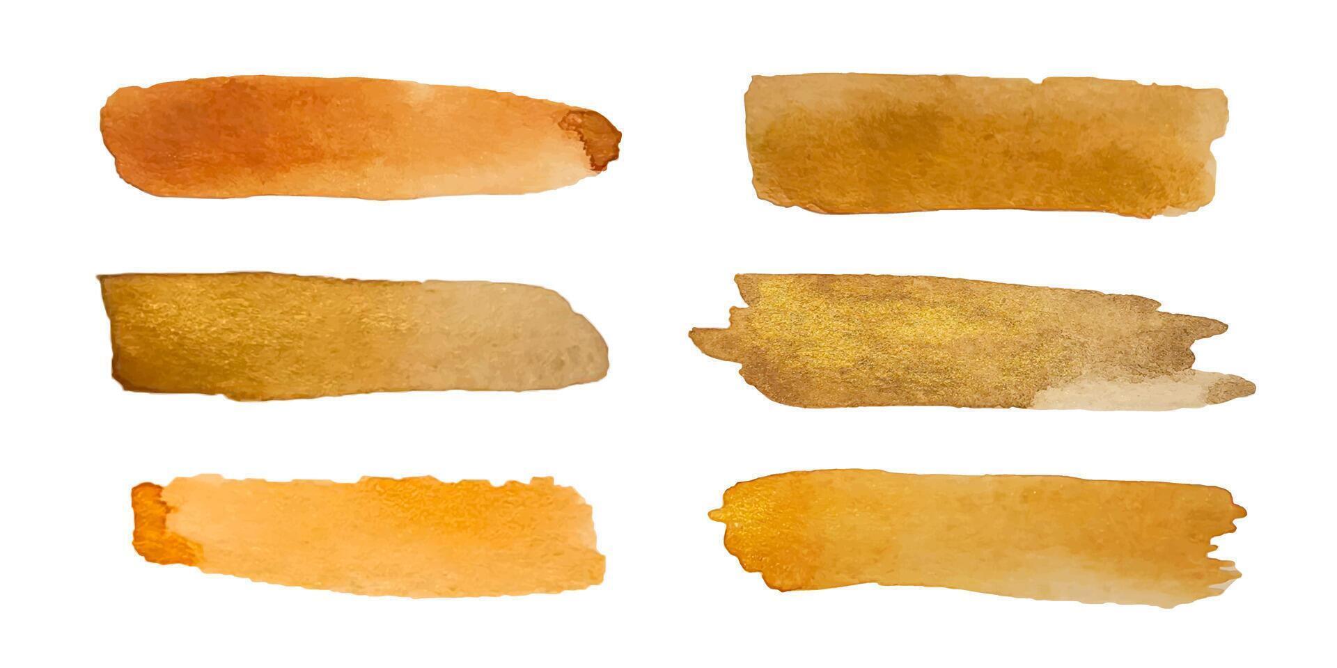 Beautiful Warm Earthy Watercolor Texture Swatches for Artistic or Decorative Use vector