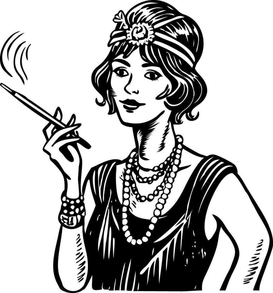 A vintage style illustration showing smoking vector