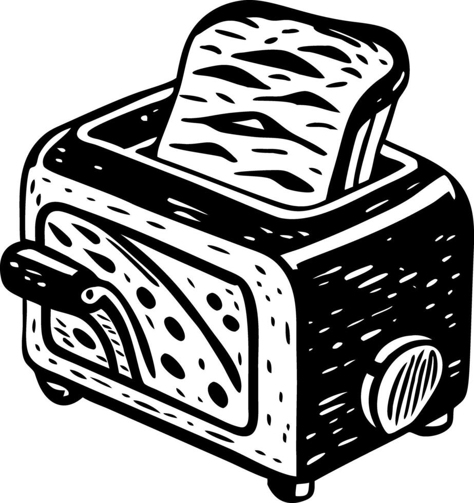 A vintage style illustration of bread toaster vector