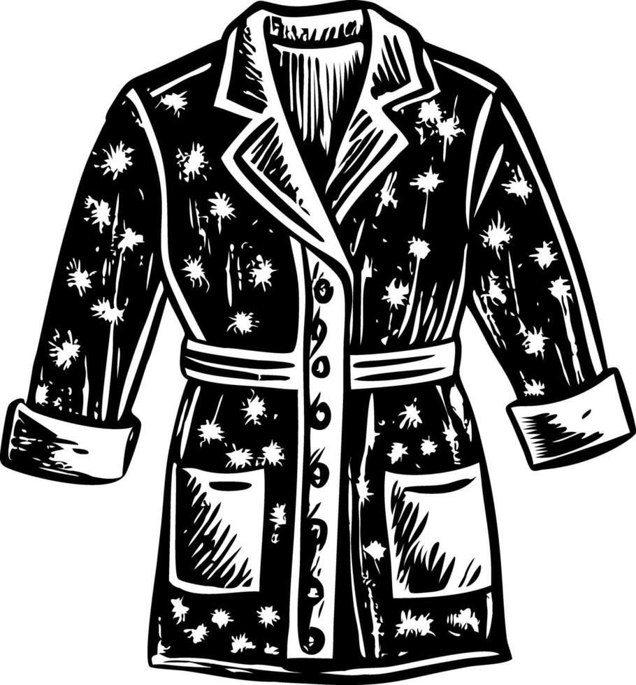 Silk robe illustration in vintage style vector
