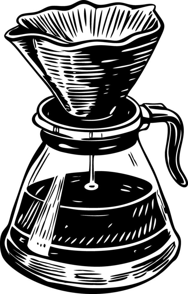 A coffee filter illustration of hand drawn style vector