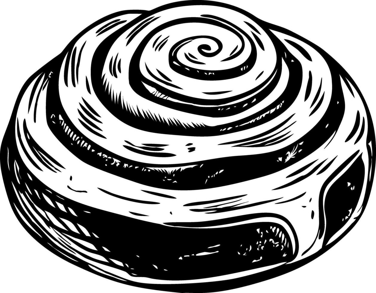 A vintage style illustration of cinnamon roll vector