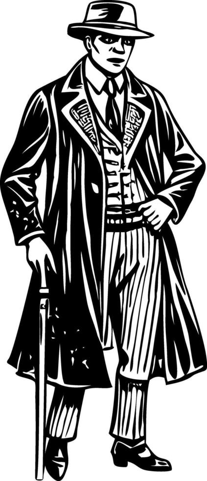 Vintage man illustration in vintage style vector