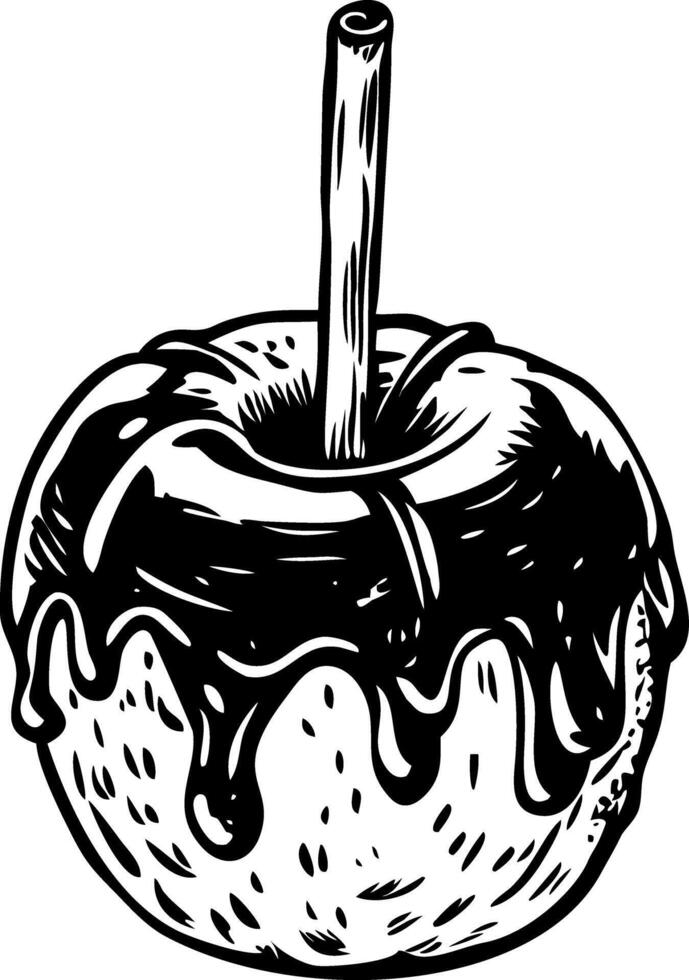 A sketchy style illustration of candy apple vector