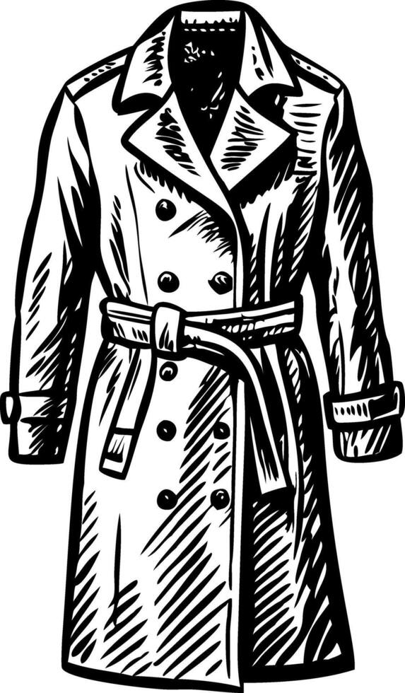 Vintage style illustration showing a overcoat vector