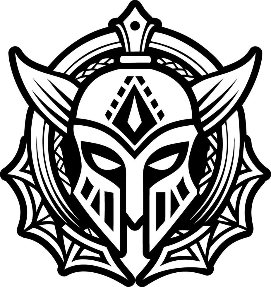 A glyph style icon depicting warrior helmet vector