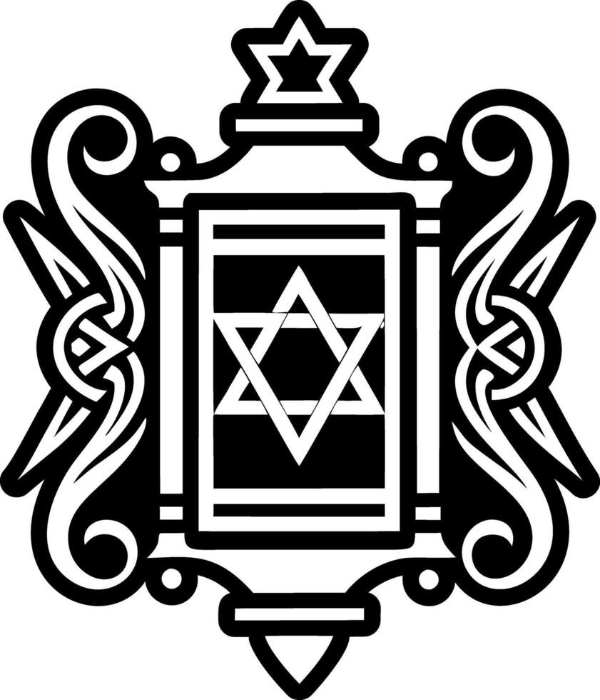 A filled style icon showing torah case vector