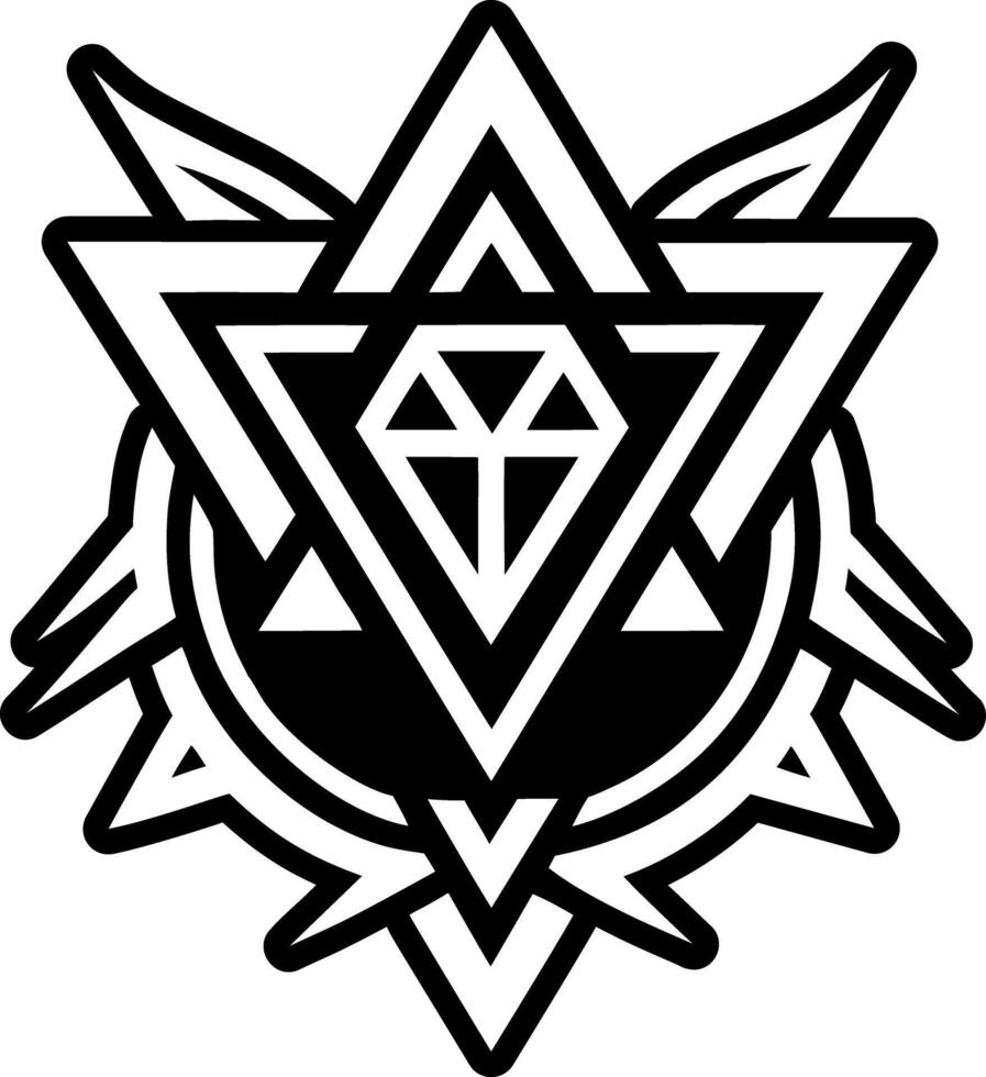 A solid icon showing warrior symbol shield artwork vector