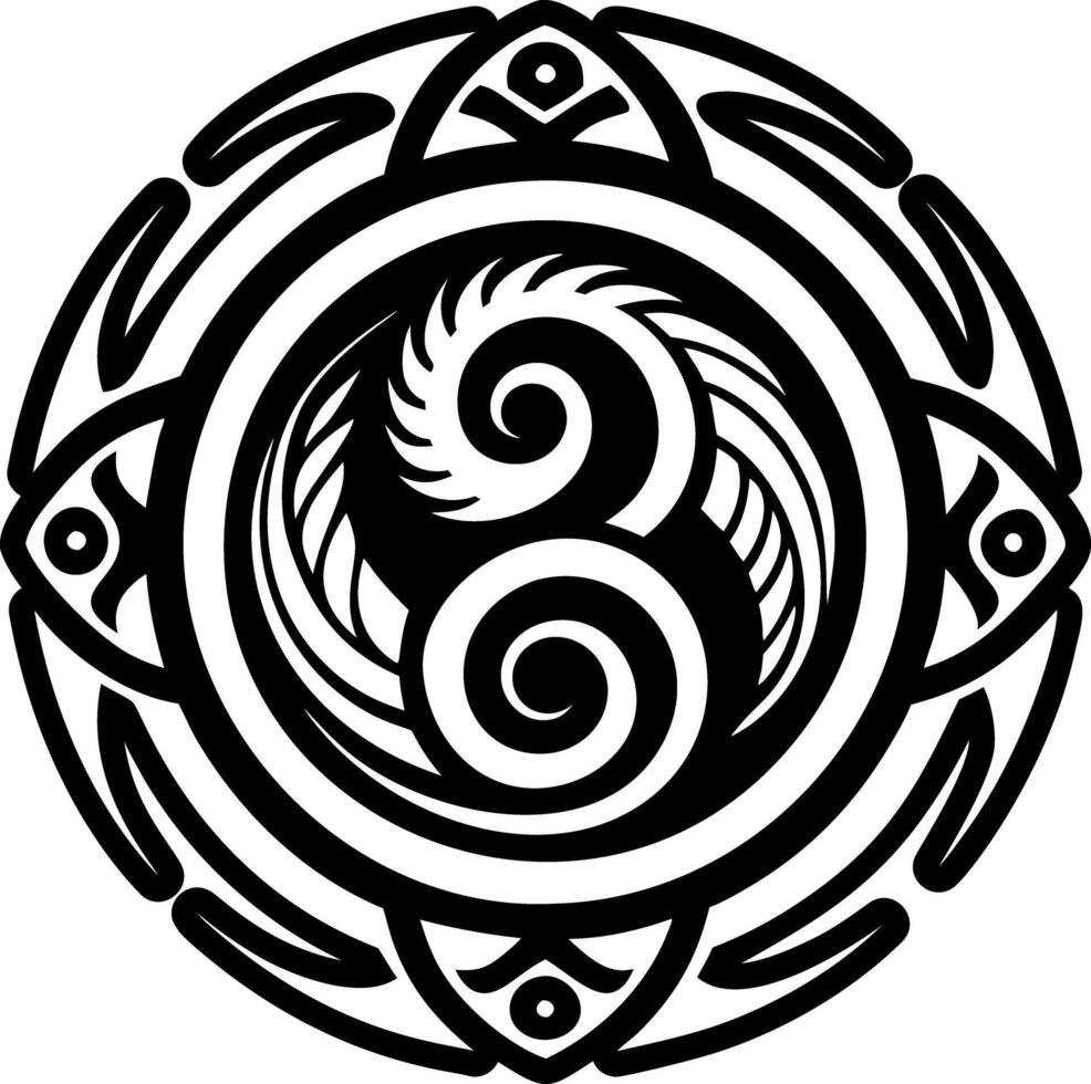 A solid style icon of double spiral symbol vector