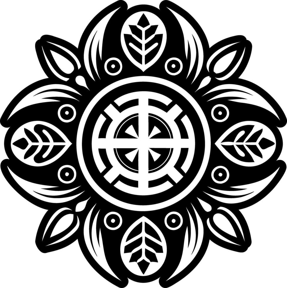 A glyph style icon of prayer leaves tattoo vector